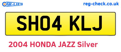 SH04KLJ are the vehicle registration plates.