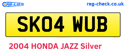 SK04WUB are the vehicle registration plates.