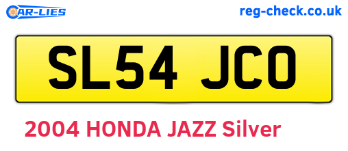SL54JCO are the vehicle registration plates.