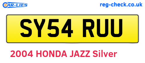 SY54RUU are the vehicle registration plates.