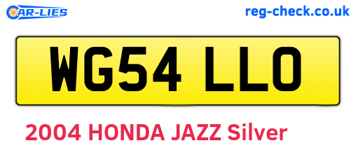 WG54LLO are the vehicle registration plates.