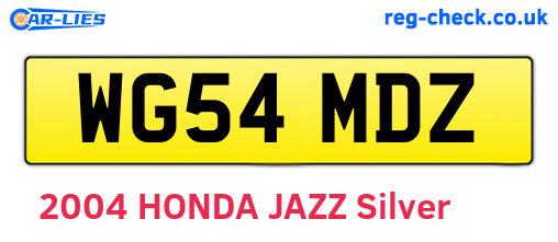 WG54MDZ are the vehicle registration plates.