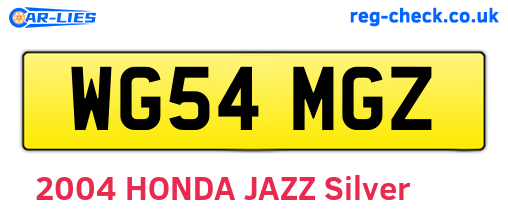 WG54MGZ are the vehicle registration plates.