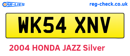 WK54XNV are the vehicle registration plates.