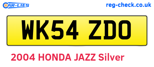 WK54ZDO are the vehicle registration plates.