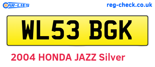 WL53BGK are the vehicle registration plates.