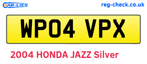 WP04VPX are the vehicle registration plates.