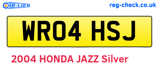 WR04HSJ are the vehicle registration plates.