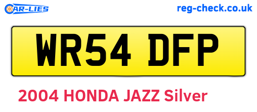 WR54DFP are the vehicle registration plates.