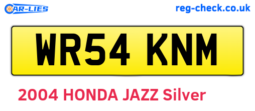 WR54KNM are the vehicle registration plates.