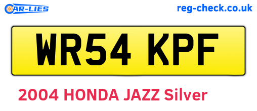WR54KPF are the vehicle registration plates.
