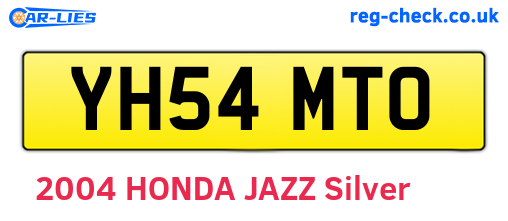 YH54MTO are the vehicle registration plates.