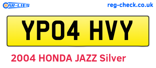 YP04HVY are the vehicle registration plates.