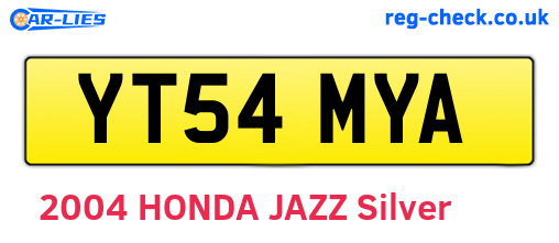 YT54MYA are the vehicle registration plates.