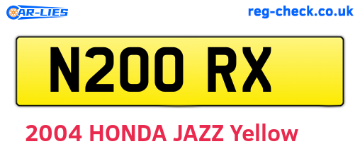 N20ORX are the vehicle registration plates.