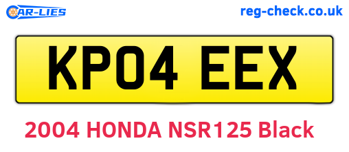 KP04EEX are the vehicle registration plates.