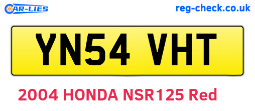YN54VHT are the vehicle registration plates.