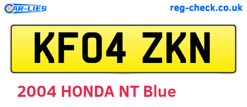 KF04ZKN are the vehicle registration plates.