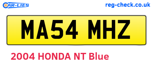 MA54MHZ are the vehicle registration plates.