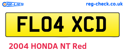 FL04XCD are the vehicle registration plates.