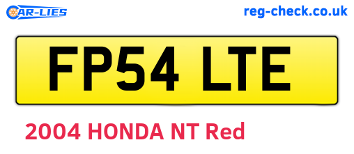 FP54LTE are the vehicle registration plates.