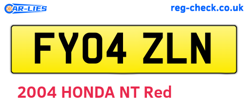 FY04ZLN are the vehicle registration plates.