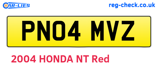 PN04MVZ are the vehicle registration plates.