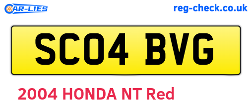 SC04BVG are the vehicle registration plates.