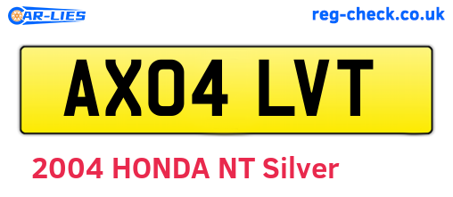 AX04LVT are the vehicle registration plates.