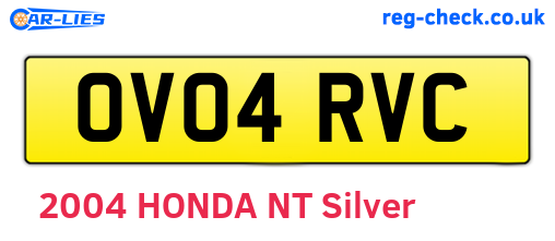 OV04RVC are the vehicle registration plates.