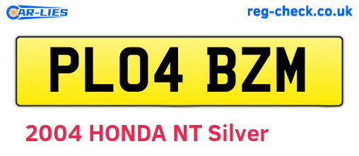 PL04BZM are the vehicle registration plates.