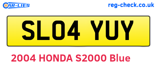 SL04YUY are the vehicle registration plates.