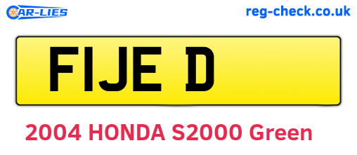 F1JED are the vehicle registration plates.
