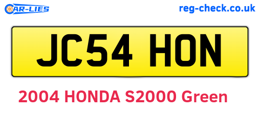 JC54HON are the vehicle registration plates.