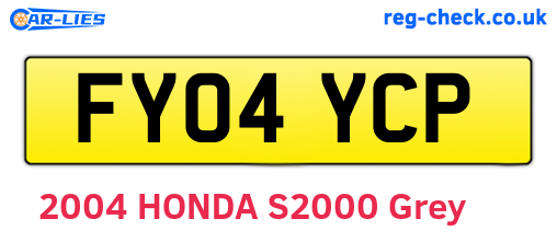 FY04YCP are the vehicle registration plates.