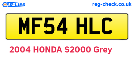 MF54HLC are the vehicle registration plates.