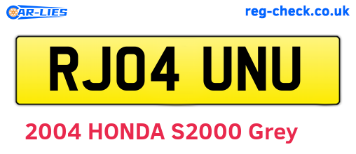 RJ04UNU are the vehicle registration plates.