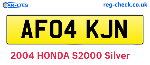 AF04KJN are the vehicle registration plates.