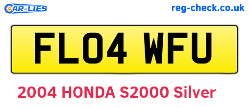 FL04WFU are the vehicle registration plates.