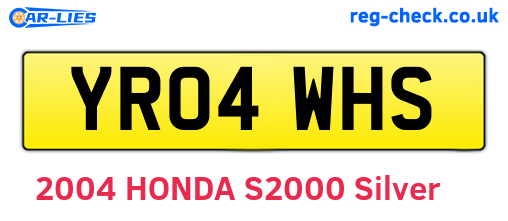 YR04WHS are the vehicle registration plates.