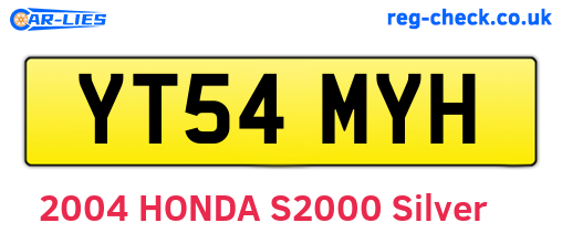 YT54MYH are the vehicle registration plates.