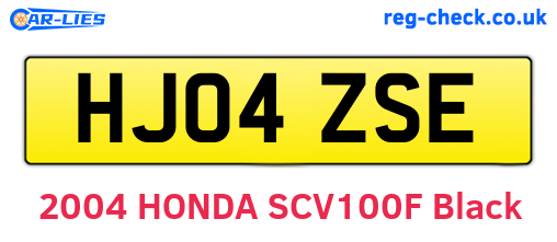 HJ04ZSE are the vehicle registration plates.