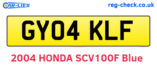 GY04KLF are the vehicle registration plates.