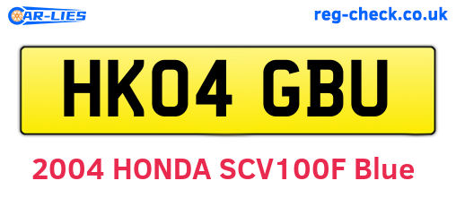 HK04GBU are the vehicle registration plates.