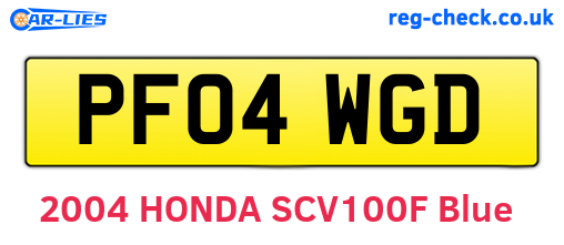 PF04WGD are the vehicle registration plates.