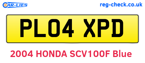PL04XPD are the vehicle registration plates.