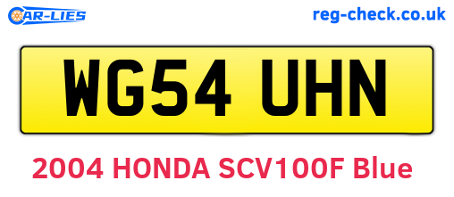 WG54UHN are the vehicle registration plates.