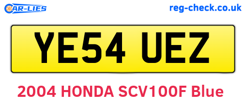 YE54UEZ are the vehicle registration plates.