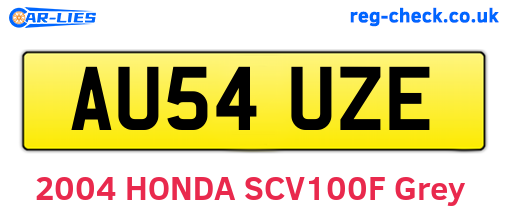 AU54UZE are the vehicle registration plates.