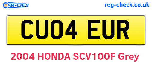 CU04EUR are the vehicle registration plates.